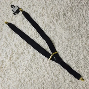 Neu ohne Etikett Geoffrey Beene schwarze verstellbare Hosenträger mit goldenen Beschlägen Einheitsgröße - Bild 1 von 6