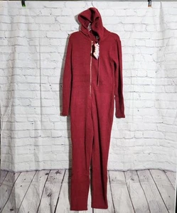 Yitty Major Label One Piece Iconic Red Hooded Jumpsuit w/ Pockets Size M New! - Picture 1 of 9