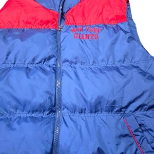 Vintage New York Giants Puffer Vest Men’s Large Blue Red NFL Football Jacket - Picture 1 of 7