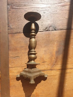 Candeliere Antico Candelabro Torciere Bronzo 1700 1800 - Immagine 1 di 4