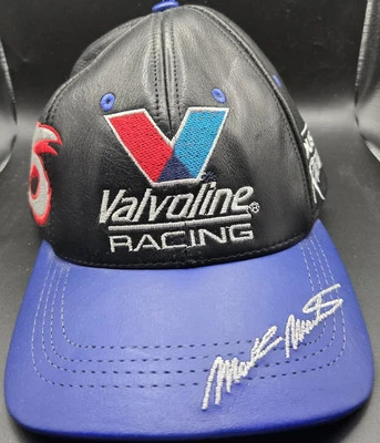 VINTAGE NASCAR WINSTON CUP SERIES MARK MARTIN #6 VALVOLINE LEATHER HAT - Image 1 of 4
