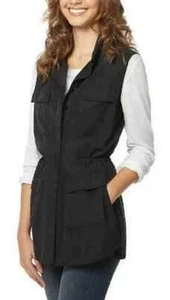 Buffalo David Bitton Lightweight Vest Button Up Adjustable Waist Black-Size XS - Picture 1 of 4