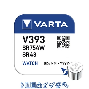 3 x Varta V393 Uhrenbatterie 1,55 V SR754W SR48 AG7 77mAh Knopfzelle - Bild 1 von 1
