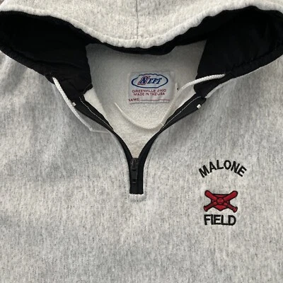 Malone Field Béisbol 1/4 Cremallera Sudadera con Capucha L Gris Retro 3 Rayas EE. UU. Sudadera Neff Foto 1 de 4