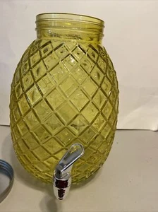 Yellow Pineapple Drink Dispenser - Spring Summer Great For Get Togethers, Party - Picture 1 of 6