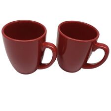 Corelle Livingware Stoneware Coffee Mug Solid Red Tea Cup 11 oz Set of 2