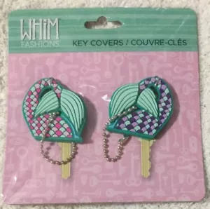 Whim Fashions Key Cover Chain Gift Set 2 Pink Purple Green Mermaid Beach NIB DA - Picture 1 of 1