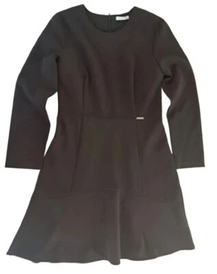 MOTIVI Abito vestito svasato nero aderente invernale donna ragazza taglia 44 - Immagine 1 di 4