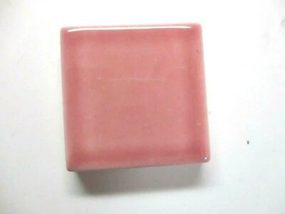 1 Floor Tile 2-1/16" Sq. x 1/2" Thick Dark Pastel Pink Gloss Vitreous Porcelain - Image 1 of 4