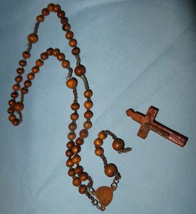 Antique Wood Rosary Nut Seeds Jerusalem - Picture 1 of 12