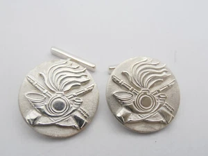 Bersaglieri : Gemelli in Argento 925 con Simbolo - Fregio - Distintivo Esercito - Picture 1 of 8