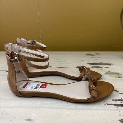 NINE WEST - NUEVO Vestido Marrón Claro Plano Tirantes Trabajo Verano Sandalia, Mujer 9.5 Foto 1 de 4