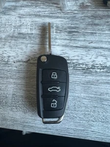 Flip Remote Key Shell Case Fob 3 Button for Audi A3 A4 A6 A6 A8 Quattro TT Q7 S6 - Picture 1 of 2