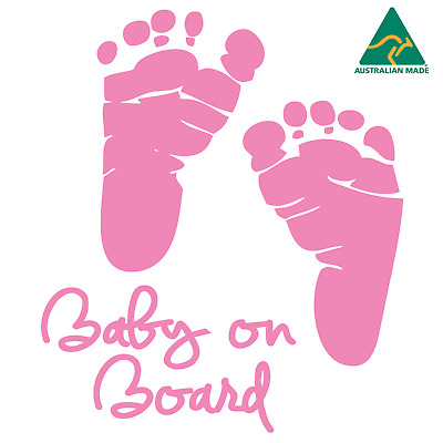 Baby On Board Little Feet Warning Cut Vinyl Decal 13 Cm X 11 Cm • 5.49$