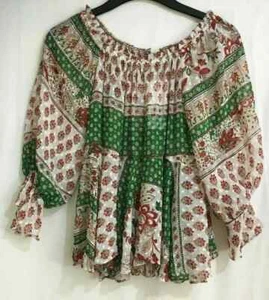 ZARA Women PATCHWORK PRINT BLOUSE ~ SIZE SMALL ~ 2157/036 - Picture 1 of 4