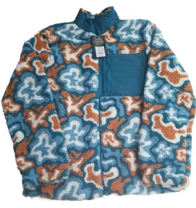 Art Class Jacket Unisex Kid’s XL 16 Zip Up High Pile Fleece Orange Steel Blue - Picture 1 of 8
