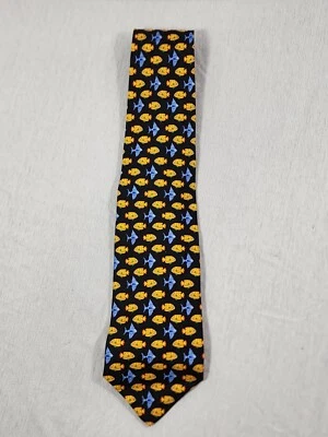 Vintage Robert Talbott Men's Hand Made 100% Silk Tie Tropical Fish Black - Image 1 of 4