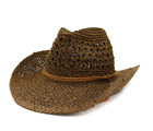 Woman Cutout Straw Cap Sun Hat Large Brim Casual Solid Frayed Raffia Hat