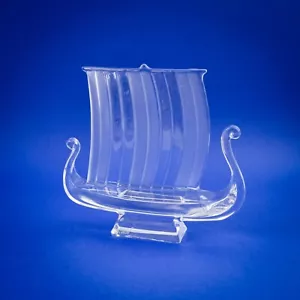 JG DURAND Cristal Arte Vidrio Barco Vikingo - Francés Decorativo Escandinavo - Imagen 1 de 10