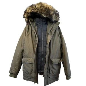 Abercrombie & Fitch Medium WANIKA FALLS NYLON PARKA JACKE OLIV abnehmbares Fell - Bild 1 von 7