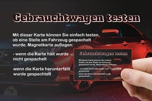 Magnetkarte Carrosserie Vérification Carte de Test pour Gebrauchtwagenkauf - Picture 1 of 2
