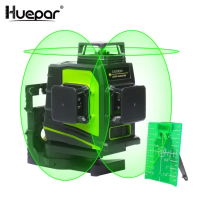 12 Line Laser Level nivel nivel de burbuja 360° láser de línea cruzada autonivelante HUEPAR - Imagen 1 de 4