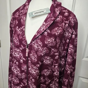 NUEVO CON ETIQUETAS National Mujer Bata de Franela Cremallera Casa Abrigo Vestido Manga Larga Talla 3X - Imagen 1 de 7