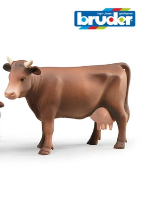 Bruder 02308 bworld brown cow 1:16 scale bay cow figure cows model accessory NEW - Image 1 of 4