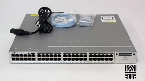 Cisco WS-C3850-48F-E 3850 48-Port PoE+ Switch with PWR-C1-1100WAC - Afbeelding 1 van 4