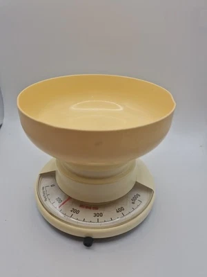 Vintage EKS Kitchen Weight Scale Cream Base Yellow Container Cup, Display Only - image 1 of 4
