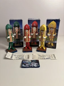 Kansas City Royals 2013 Ketchup Mustard Relish Maskottchen Wackelkopf SGA Set Tickets - Bild 1 von 21