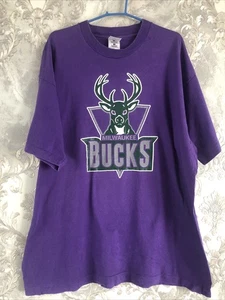 Vintage Fruit of the Loom Milwaukee Bucks 90's Single Stitch T Shirt XL (674) - Picture 1 of 9
