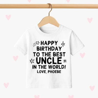 LOVE U LOTS GIFTS Uncle Birthday Kids T-shirt, Personalized Happy Birthday T-shirt, Niece Nephew