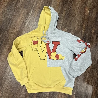 ESTILO DE COLECCIÓN Disney Winnie the Pooh Sudadera con Capucha NIÑOS UNISEX Talla XS Amarillo Gris Pullover Foto 1 de 4