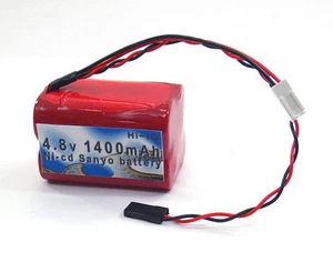 Sanyo 4.8V 1400mAh Ni-cd Rx Receiver Battery For Futaba Hitec JR - Picture 1 of 1