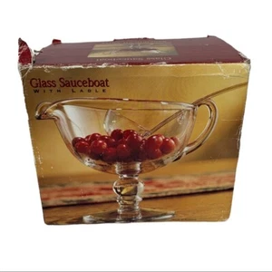 Sauceboat With Ladle Glass Pedestal - Picture 1 of 12