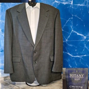 Botany 500 Couture Mens 50L Blazer Jacket Gray Vintage Microcheck - Picture 1 of 10