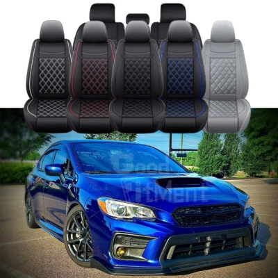 For Subaru WRX STI Forester Impreza Car Seat Cover Leather Front & Rear Cushion - Image 1 of 4