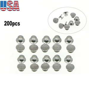 US 200 Pezzi Bottone Linguale Ortodontico Metallo Dentale Legabile Base Rete Rotonda - Foto 1 di 10