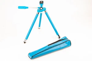 Stitz T-6 Compact Folding Telescopic Aqua Blue Tripod with Pan Tilt Head 36" V24 - Picture 1 of 8