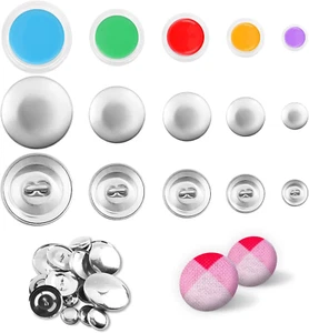 100Pcs Button Covers, Cover Button Kits with 5 Sizes of Buttons & Tools DIY Fabr - Picture 1 of 12