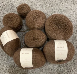 Lot aprox 7 Rowan Kid Classic Yarn  #817 Bear Brown Mohair Wool Yarn 1211 yds - Picture 1 of 5
