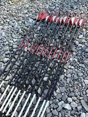 1 dozen Bloodsport Archery EVIDENCE Arrows 500 Spine .001 small diameter - Image 1 of 4