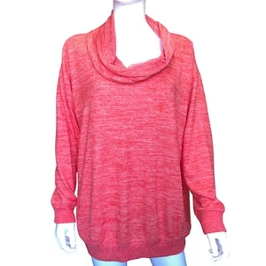 Torrid Super Soft Plush Orange Cowl Neck Sweater Relaxed Fit Womens Size 0/L - Picture 1 of 8