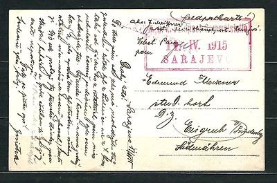 AUSTRIA BOSNIA 1915. SARAJEVO K.u.K. FELDPOST SAMMSTELLE RED BOX CDS RARE - Image 1 of 3