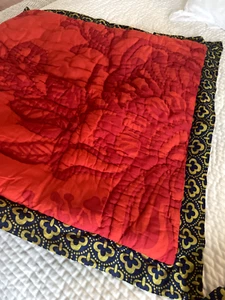 URBAN OUTFITTERS ANTHROPOLOGIE SET OF 2 EURO SHAMS ORANGE/BLUE/GREEN 26" X 26" - Picture 1 of 20