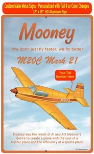 Mooney M20 / M20C (Yellow/Brown) HD Airplane Sign - Picture 1 of 1