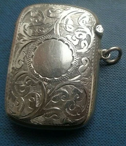 Edwardian Silver Floral Art Nouveau Vesta / Match Safe h/m 1905 Joseph Gloster - Picture 1 of 6