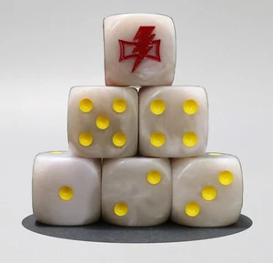 White Thunder Dice Set β Custom Resin D6 for Wargames, RPG & Tabletop Gaming - Picture 1 of 4