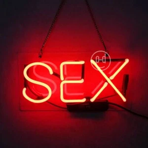 Red Sex Neon Sign Light for Bedroom Wall Hanging Handcraft Artowrk Gift 14"x7" - Picture 1 of 1